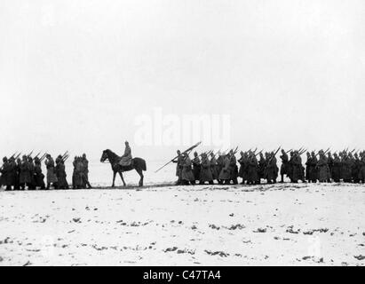 Il tedesco reggimento di fanteria in marzo, 1915 Foto Stock