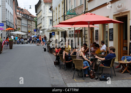 Patrimonio mondiale UNESCO Città vecchia Bamberga in Baviera, Germania, con la tradizionale architettura antica Foto Stock