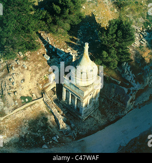 Vista aerea del tradizionale tomba di Absalom nella valle del Cedro Foto Stock