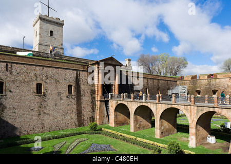 Il Castell de Montjuic, Barcellona, Catalunya, Spagna Foto Stock
