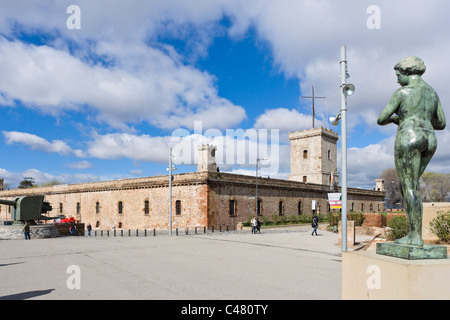 Il Castell de Montjuic, Barcellona, Catalunya, Spagna Foto Stock