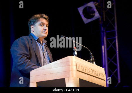 Pietro Firenze Hay Festival direttore raffigurata sul palco a Hay Festival 2011 Foto Stock