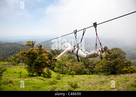 Così chiamato Superman, Extremo Monteverde canopy tour, Monteverde Costa Rica Foto Stock