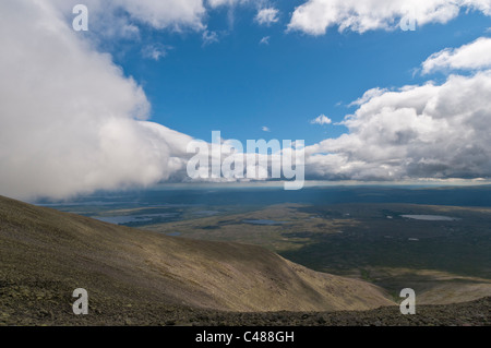 Blick vom Berg Rendalssoelen, Rendalen, Hedmark, Norwegen, vista dalla montagna, Norvegia Foto Stock