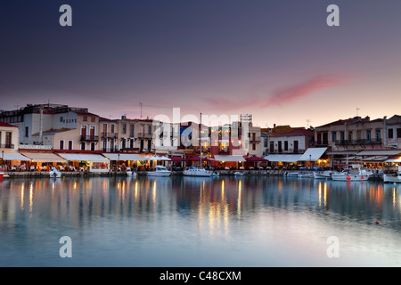 Il vecchio porto veneziano di Rethymnon (Creta, Grecia) Foto Stock