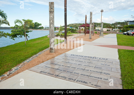 Vista lungo il Victoria Parade foreshore. Giovedì Isola, Torres Strait Islands, Queensland, Australia Foto Stock