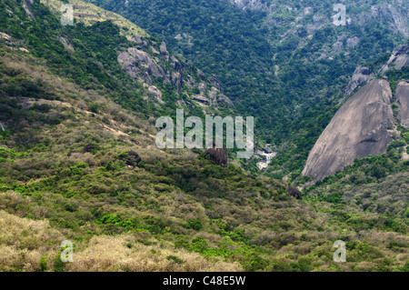 I Ghati occidentali in India con una fitta vegetazione Foto Stock