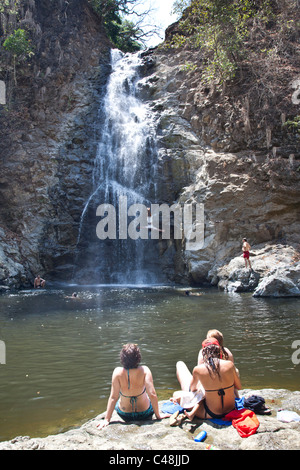 Cascate di Montezuma, Rio Montezuma, Montezuma, Peninsula de Nicoya in Costa Rica. Foto Stock