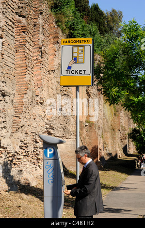 Italia, Roma, parchimetro Foto Stock