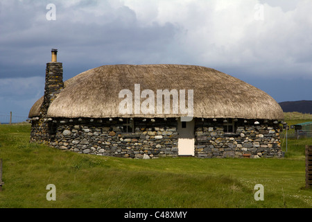 Blackhouse tradizionale borve Isle of Harris Western Isles della Scozia uk Foto Stock