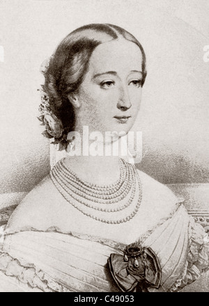 Eugénie de Montijo, 1826 - 1920. Ultima Imperatrice consorte del francese. Foto Stock