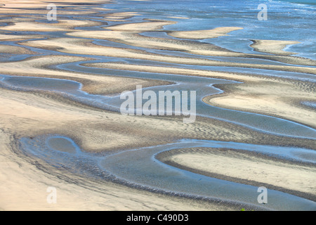 Wainui bay durante la bassa marea, Abel Tasman nat. park, Nuova Zelanda Foto Stock