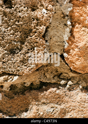 Chiudere dettagliate fino immagine di un muro di pietra Foto Stock