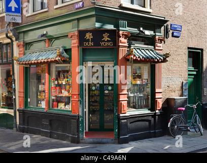 Negozio cinese a Chinatown, il Quartiere a Luci Rosse (de Wallen), Amsterdam, Paesi Bassi Foto Stock