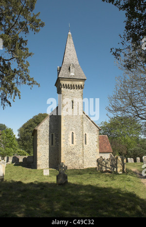 St Leonard chiesa nel piccolo borgo di South Stoke sul fiume Arun a nord di Arundel, West Sussex. Foto Stock