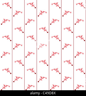 Modello senza giunture di fiori e uccelli Foto Stock