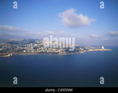 Fotografia aerea di Haifa della costa Foto Stock