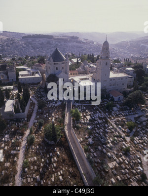 Fotografia aerea della Dormition Abbey nella città vecchia di Gerusalemme Foto Stock