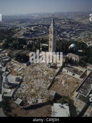 Fotografia aerea della chiesa di ascensione sul Monte degli Ulivi Foto Stock