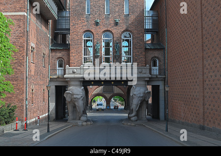 Vecchia fabbrica di birra Carlsberg a Copenhagen, Danimarca Foto Stock