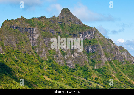 Kualoa, montagne Koolau, Oahu, Hawaii, STATI UNITI D'AMERICA Foto Stock