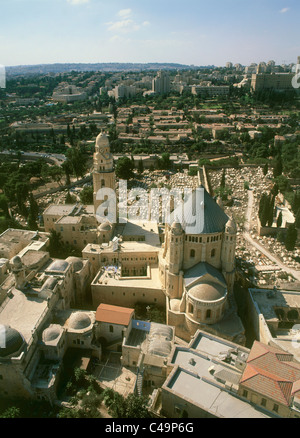 Fotografia aerea della Dormition Abbey nella città vecchia di Gerusalemme Foto Stock