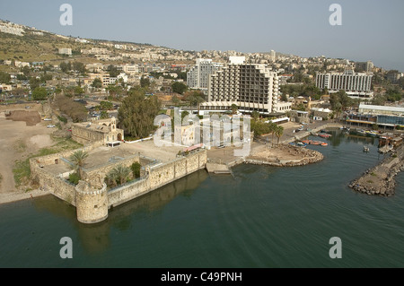 Fotografia aerea della città di Tiberiade nel mare di Galilea Foto Stock