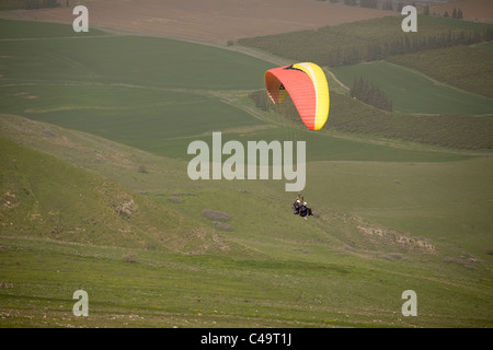 Arial fotografia di un flying ATV nella Bassa Galilea Foto Stock