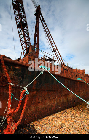 Rusty ww2 barca vicino Lyness,Hoy Foto Stock
