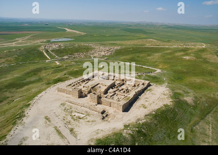 Fotografia aerea delle rovine di Tel Arad nel nord del Negev Foto Stock