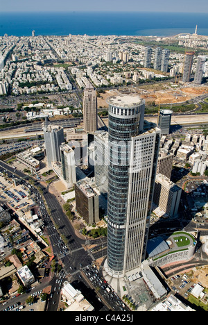 Fotografia aerea della Aviv tower a Ramat Gan Foto Stock