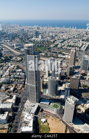 Fotografia aerea della Aviv tower a Ramat Gan Foto Stock