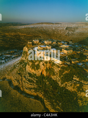 Fotografia aerea di un villaggio arabo in Samaria Foto Stock