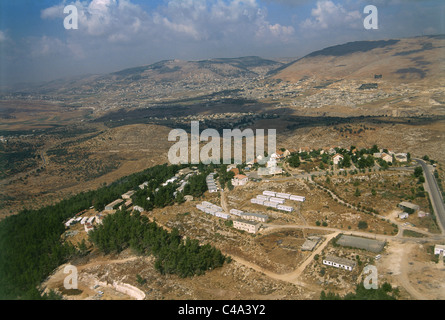 Fotografia aerea di un villaggio arabo in Samaria Foto Stock