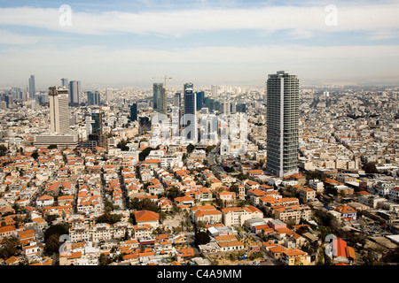 Fotografia aerea della Neve Zedek nel sud di Tel Aviv Foto Stock