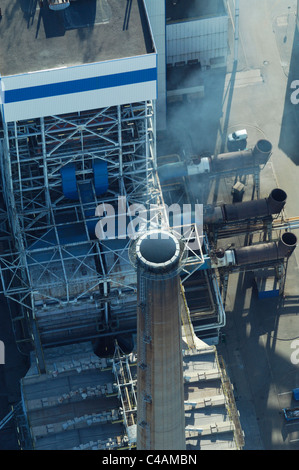 Vista aerea di camino e sistemi di caldaia di carbone energia elettrica ferroviaria Emile Huchet Carling / Saint Avold Foto Stock