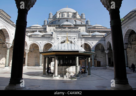 Cortile del sultano Bayezid II moschea di Istanbul, Turchia Foto Stock