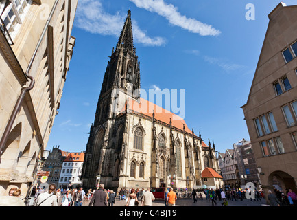 Saint Lamberti chiesa presso piazza Prinzipalmarkt Munster Foto Stock