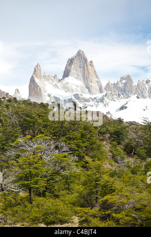 Fitz Roy massiccio, Parque Nacional Los Glaciares, Patagonia, Argentina Foto Stock