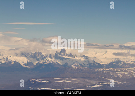 Fitz Roy massiccio, Parque Nacional Los Glaciares, Patagonia, Argentina Foto Stock