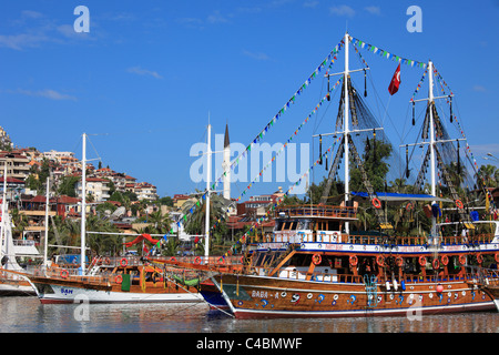 La Turchia, Alanya, porto, barche, navi, Foto Stock