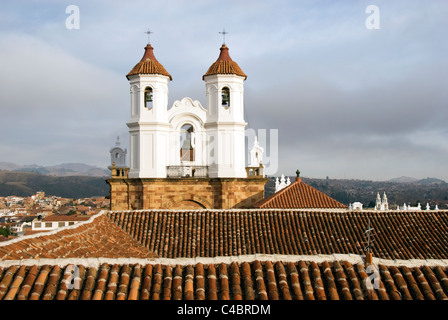 Sucre, San Felipe, Iglesia de San Felipe Neri chiesa xvi c, torri Foto Stock