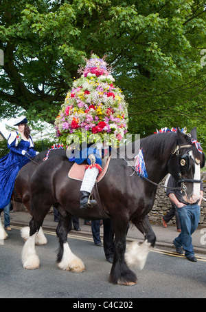 Garland giorno, Castleton, Derbyshire, England, Regno Unito Foto Stock