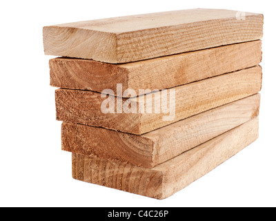 Tavola di legno isolato su bianco Foto Stock