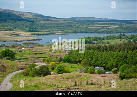 L'approccio al villaggio di Dervaig sulla costa occidentale scozzese della isola di Mull. SCO 7159 Foto Stock