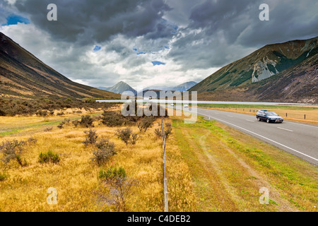 Viaggiare intorno alla Nuova Zelanda lato paese Foto Stock