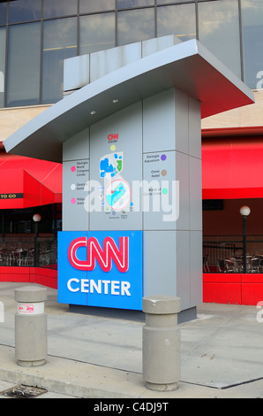 La sede centrale della CNN news edificio in Atlanta, Georgia. Foto Stock