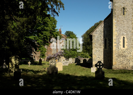 St Leonard chiesa nel piccolo borgo di South Stoke sul fiume Arun a nord di Arundel, West Sussex. Foto Stock