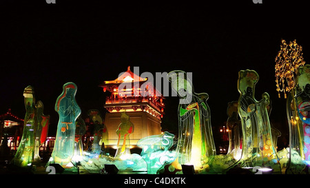 Scene notturne di Tang Paradise in Xian, Cina Foto Stock