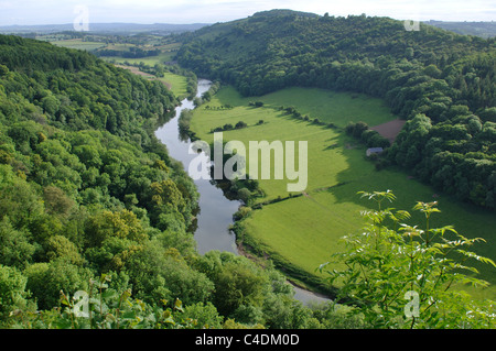 Fiume Wye visto da Yat Rock, Gloucestershire, England, Regno Unito Foto Stock